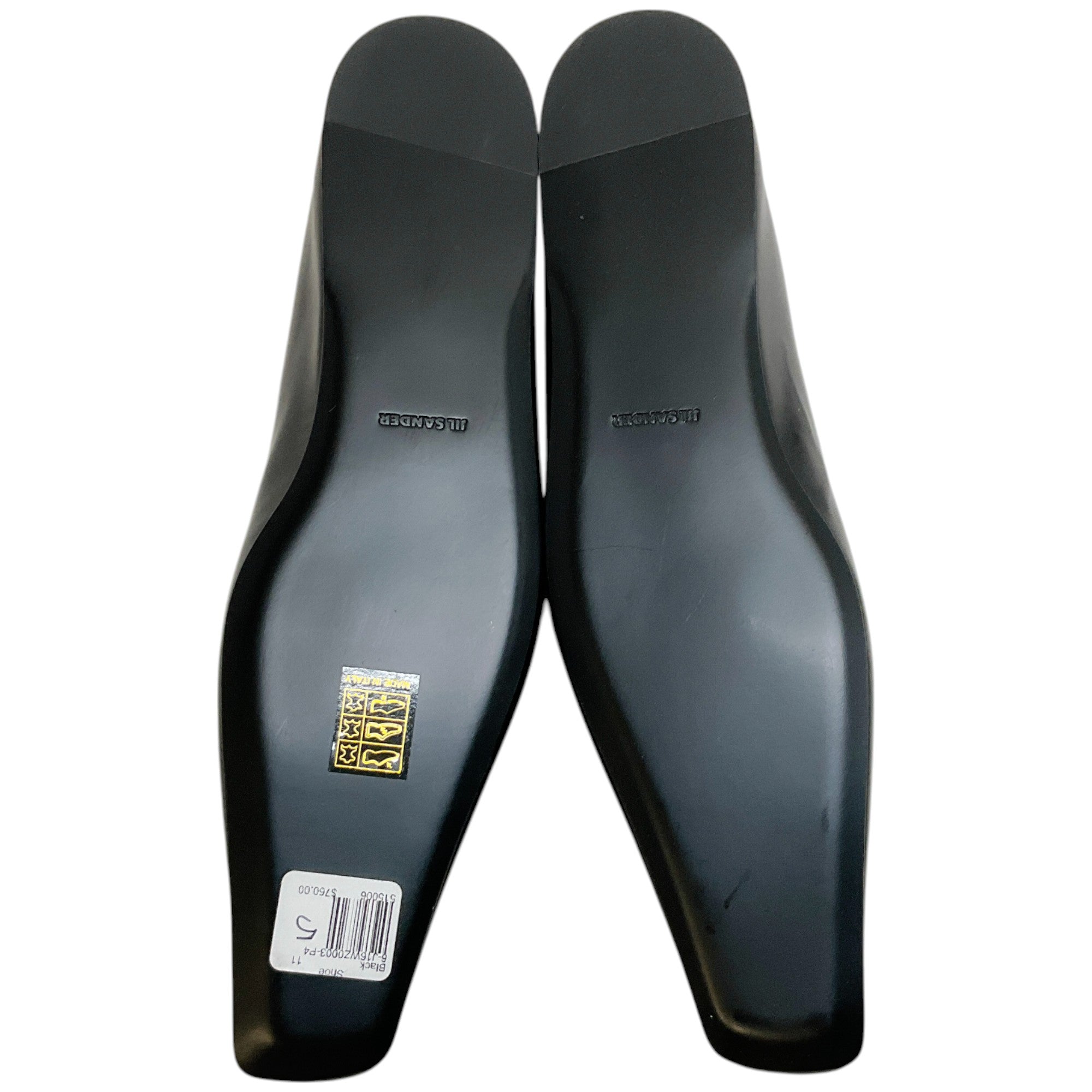 Jil Sander Women's Black Leather Tripon Ballet Flats - Comfortable & Stylish Pointed Toe Shoes for Work, Office & Casual Wear