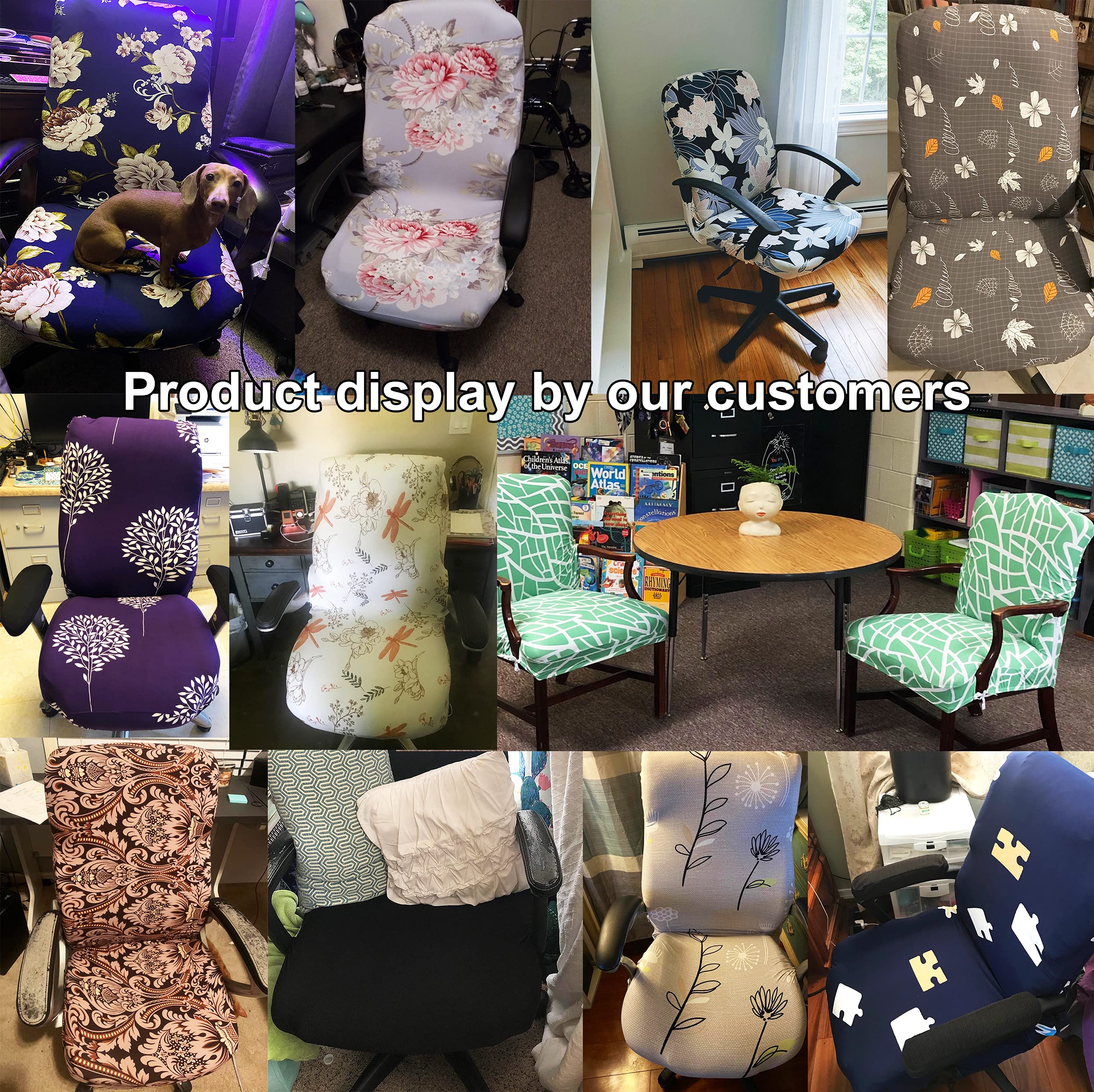 WOMACO Printed Office Chair Cover - Stretchable Computer Chair Slipcover, Universal Boss Chair Protector - Modern Minimalist Design High Back Chair Cover (Panda Print, Large Size) - Perfect for Home Office, Gaming Setup & Conference Rooms