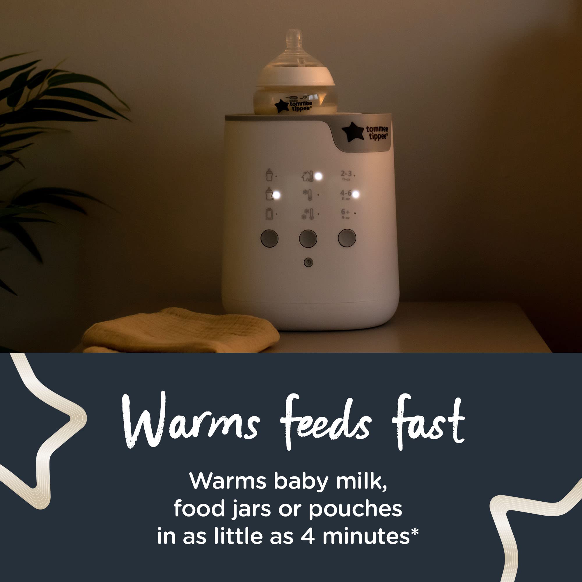 Tommee Tippee Multiwarm Bottle & Pouch Warmer - Fast Baby Bottle Warmer Heats Milk & Food to Perfect Temperature in Minutes with Auto Timer - Ideal for Night Feedings & Travel - White