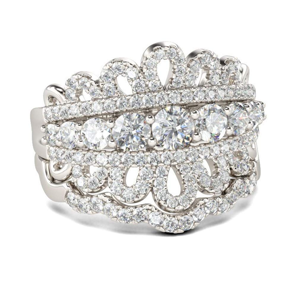 JEULIA Sterling Silver Crown Rings for Women - Round Cut Cubic Zirconia Engagement & Wedding Ring Set, Anniversary Promise Rings, Romantic Jewelry Gift for Her - Perfect for Proposals, Weddings, Anniversaries and Special Occasions