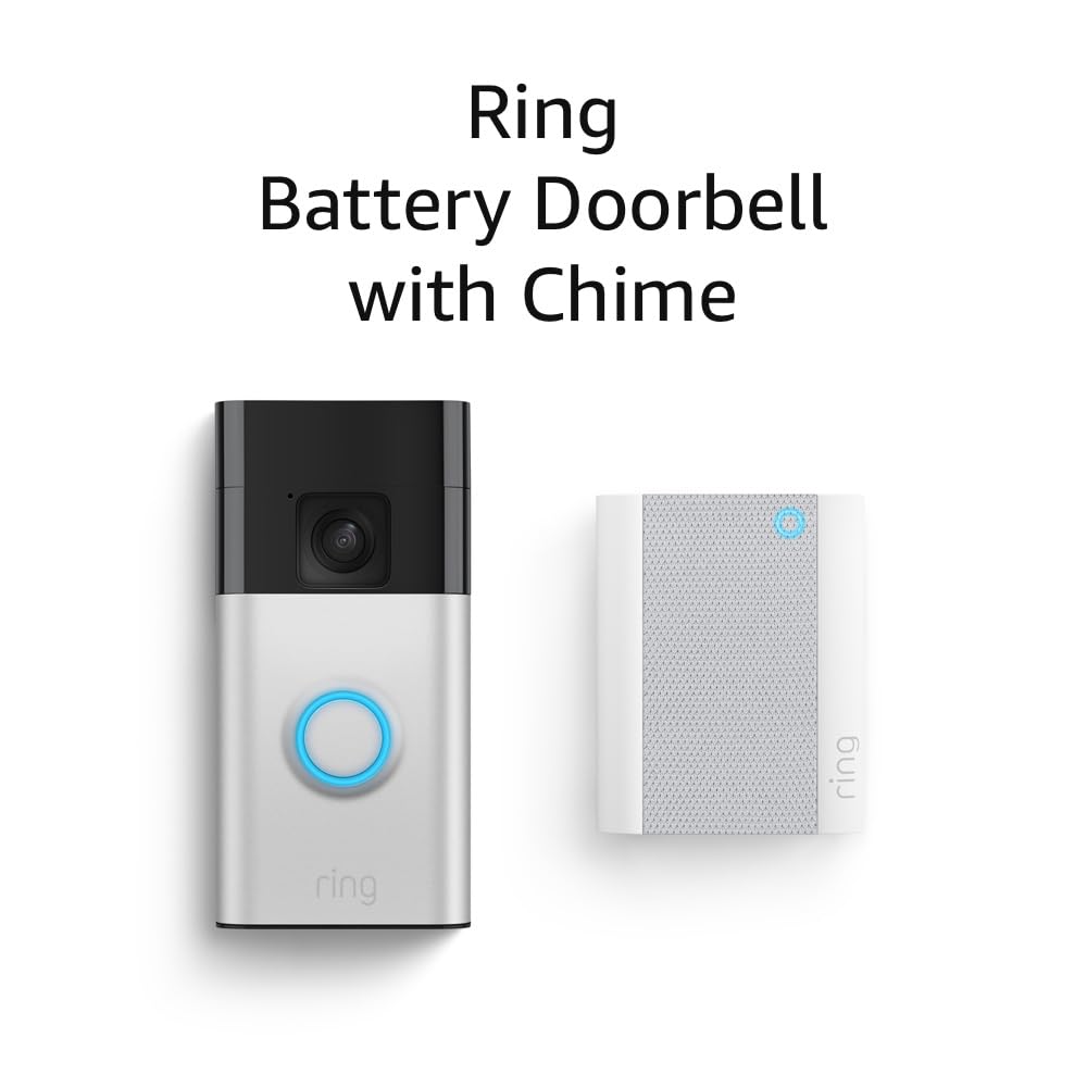 All-New Ring Battery Doorbell with Ring Chime - Wireless Video Doorbell Camera, HD Security, Motion Detection - Perfect for Home Security & Smart Home Automation