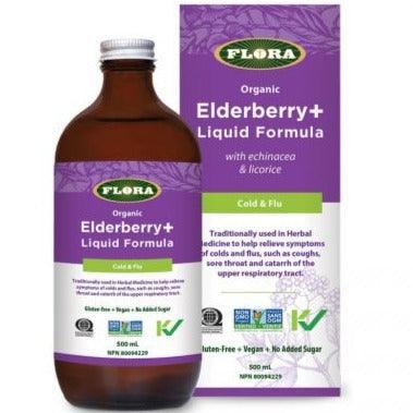 Flora Elderberry Liquid Formula 500mL - Immune Support Supplement with Antioxidants - Perfect for Daily Wellness & Cold Season Protection