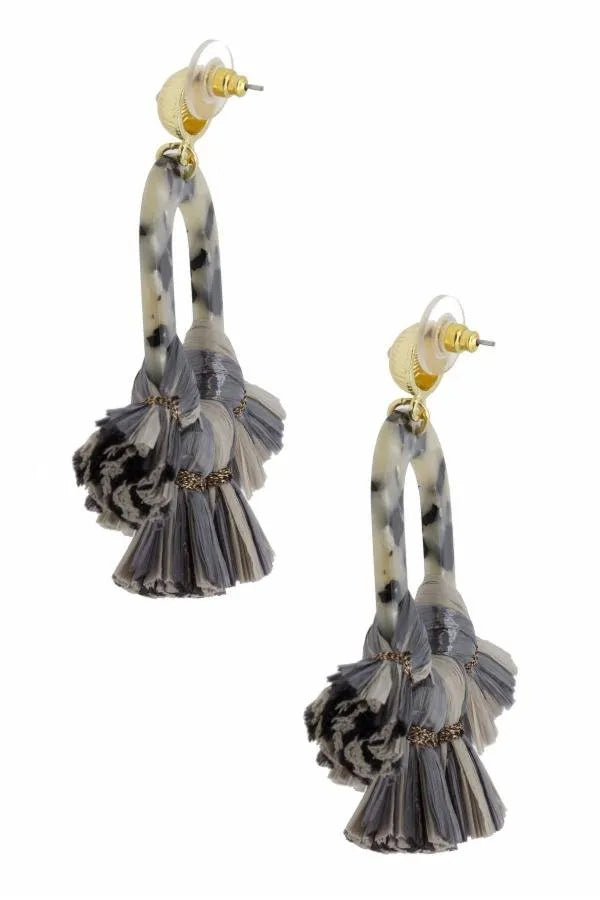 Stylish Resin and Multi Tassel Dangle Earrings for Women - Boho Chic Handmade Jewelry - Perfect for Parties, Weddings & Everyday Wear
