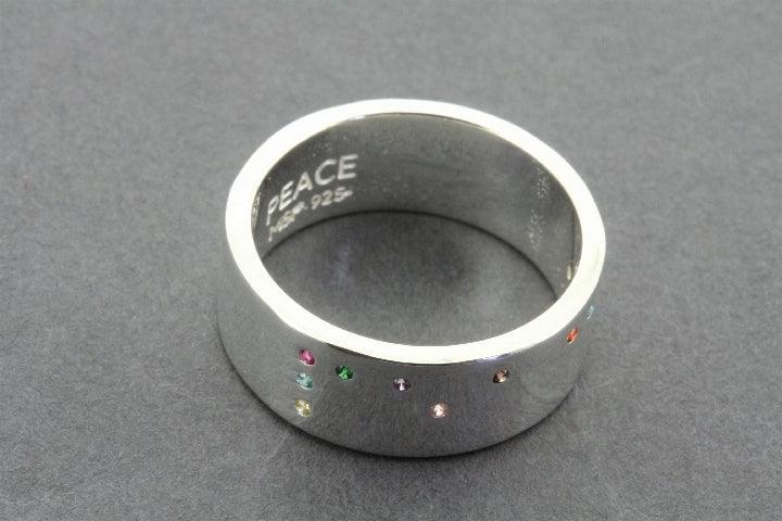 Peace Braille Multi-Colored Ring - Stylish & Meaningful Jewelry for Visually Impaired, Gift for Blind Friends & Loved Ones - Perfect for Everyday Wear, Special Occasions & Awareness Events