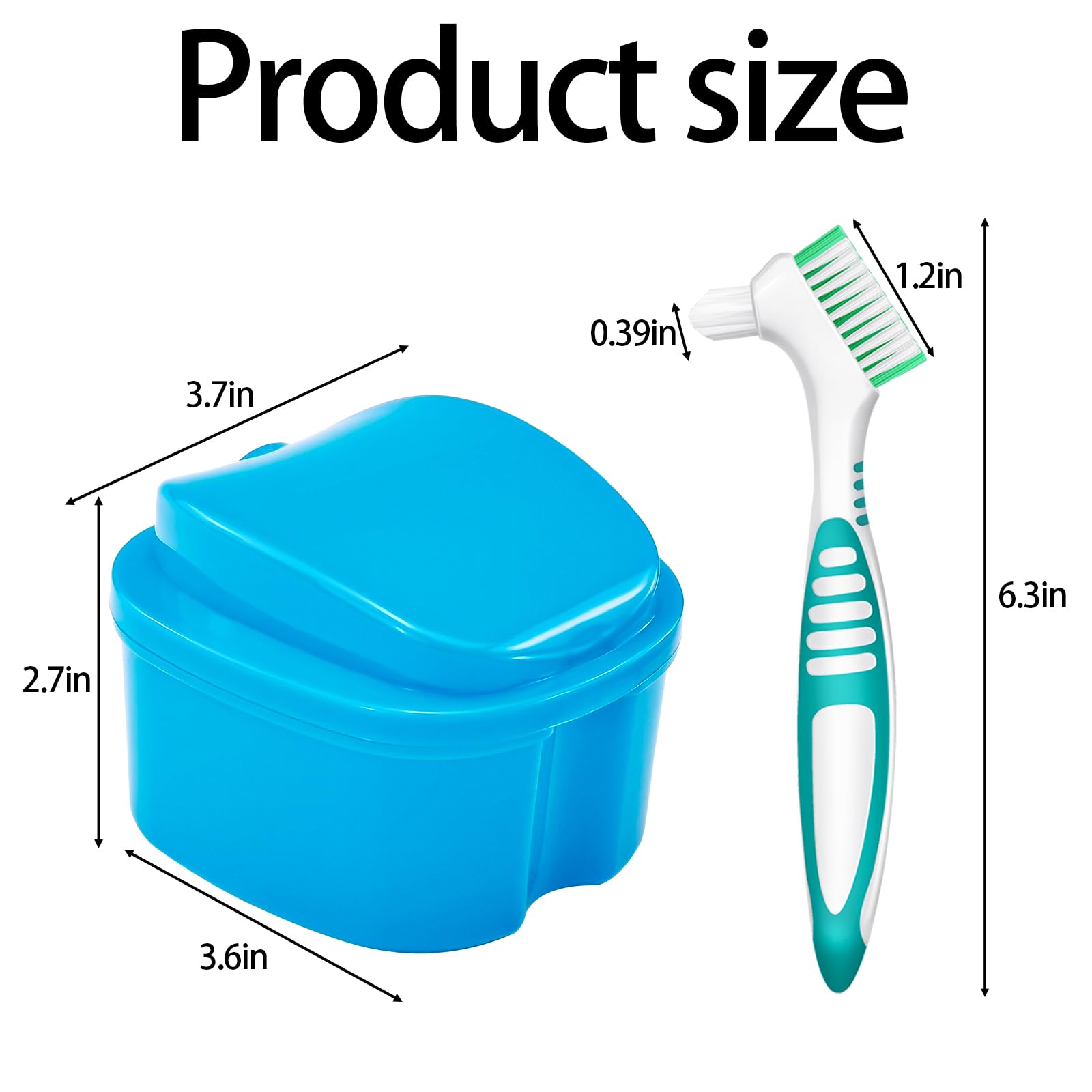 2 Pack Denture Cup with Strainer Basket - Purple and Blue | Denture Bath Holder, Retainer Cleaner Case, False Teeth Container | Perfect for Travel, Home & Daily Dental Care