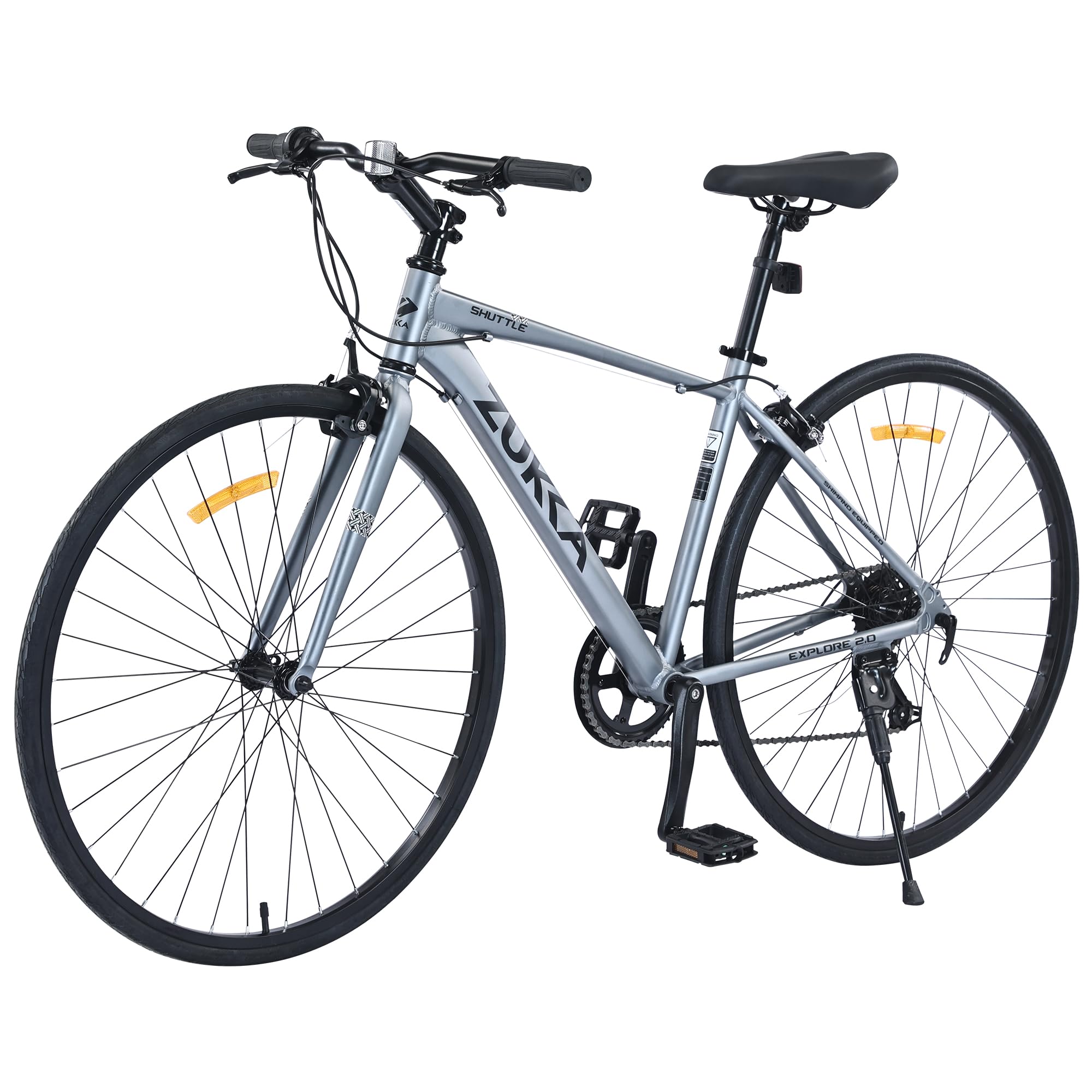 700C Hybrid Road Bike - 28 Inch Flat Handlebar Bicycle with 7-Speed Gears, Lightweight Aluminum Alloy Frame & C-Brakes - 700x28C Tires for Men & Women - Perfect for Commuting, Fitness Riding and Urban Adventures