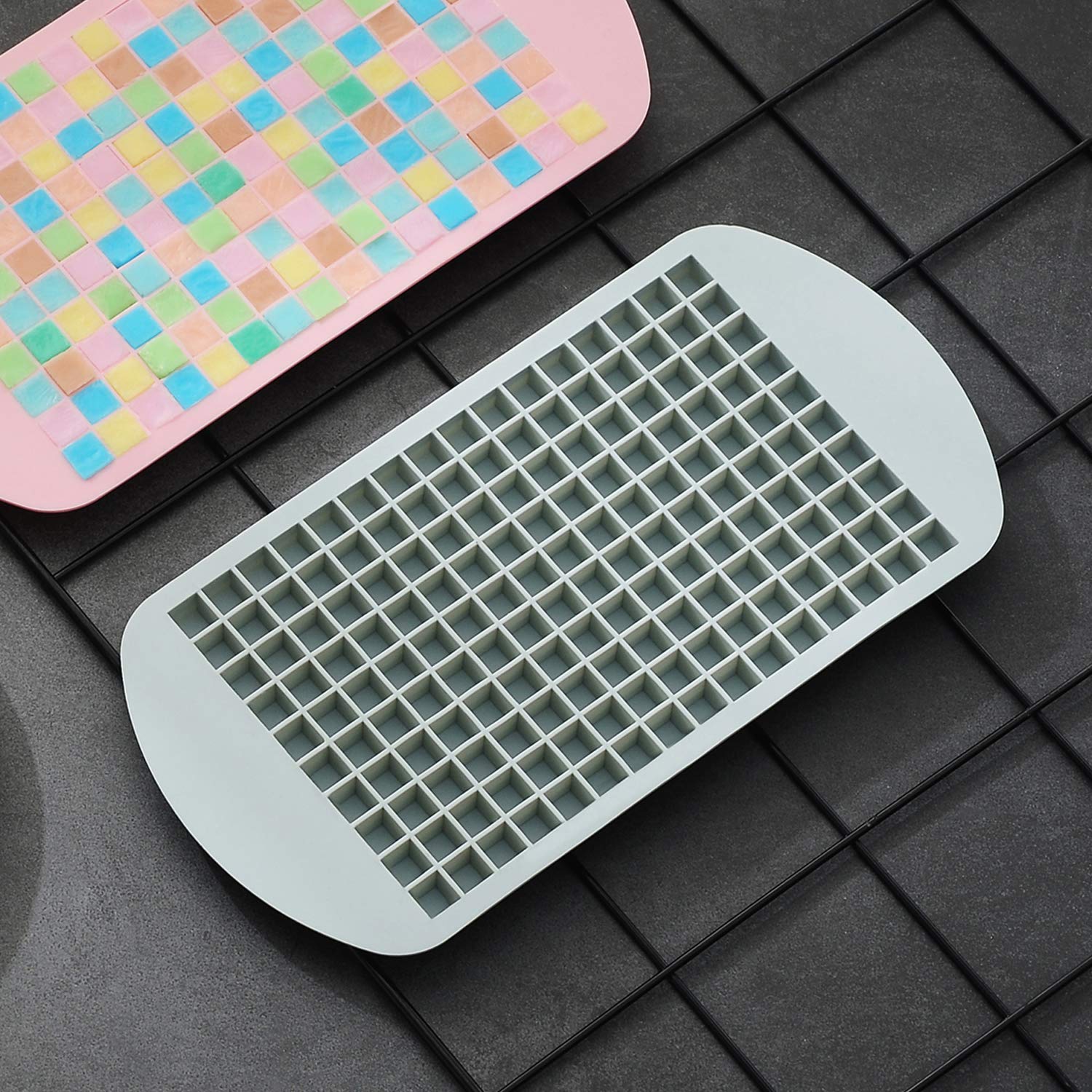 Verdental 160 Cavities Small Square Silicone Candy Molds - Non-Stick Chocolate Molds for Hard Candy, Cake, Ice Cubes, Gummy, Caramel, Ganache - Perfect for Baking, Candy Making & DIY Desserts (1 Piece)