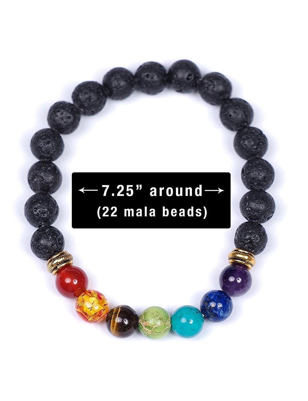 Healing Stone Bead Stretch Bracelets for Men & Women - Natural Therapy Strand Bracelet for Stress Relief & Positive Energy - Perfect for Yoga, Meditation & Daily Wear