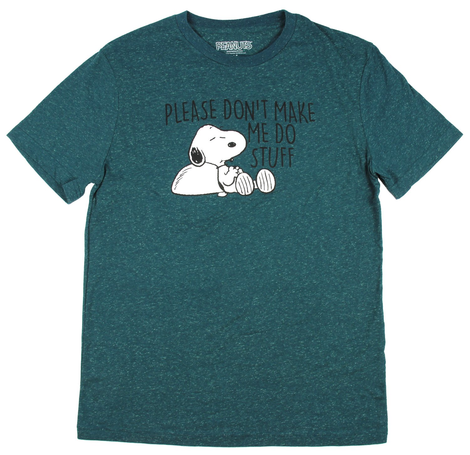 Peanuts Snoopy 'Please Don't Make Me Do Stuff' Graphic Cotton T-Shirt for Men & Women - Casual Wear, Gift Idea for Peanuts Fans
