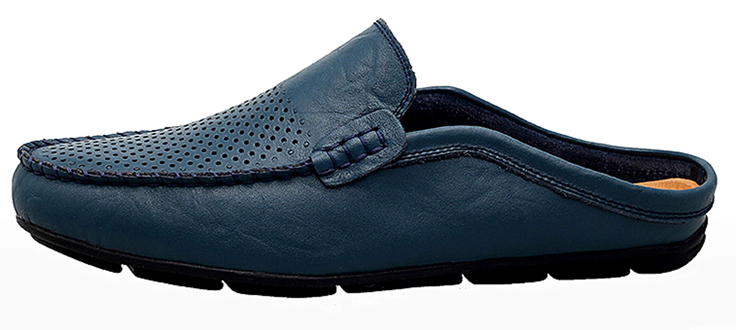 Go Tour Men's Mules Clog Slippers - Breathable Leather Slip-On Loafers for Casual Wear | Perfect for Home, Office & Outdoor Comfort
