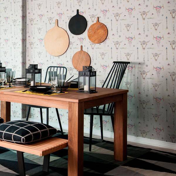 Pink and Brown Tribal Peel & Stick Removable Wallpaper - Self-Adhesive Wall Decor for Bedroom, Living Room, Nursery | Easy to Install & Remove