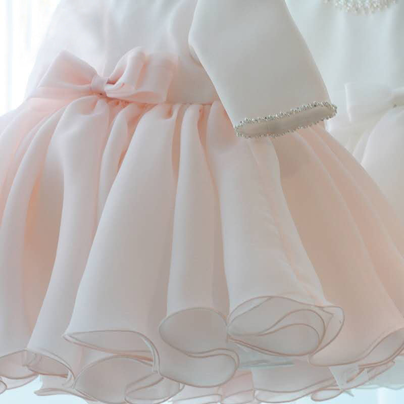 Elegant A-Line Flower Girl Dress with Satin Bodice & Organza Skirt - Perfect for Weddings, Baptisms & Special Occasions