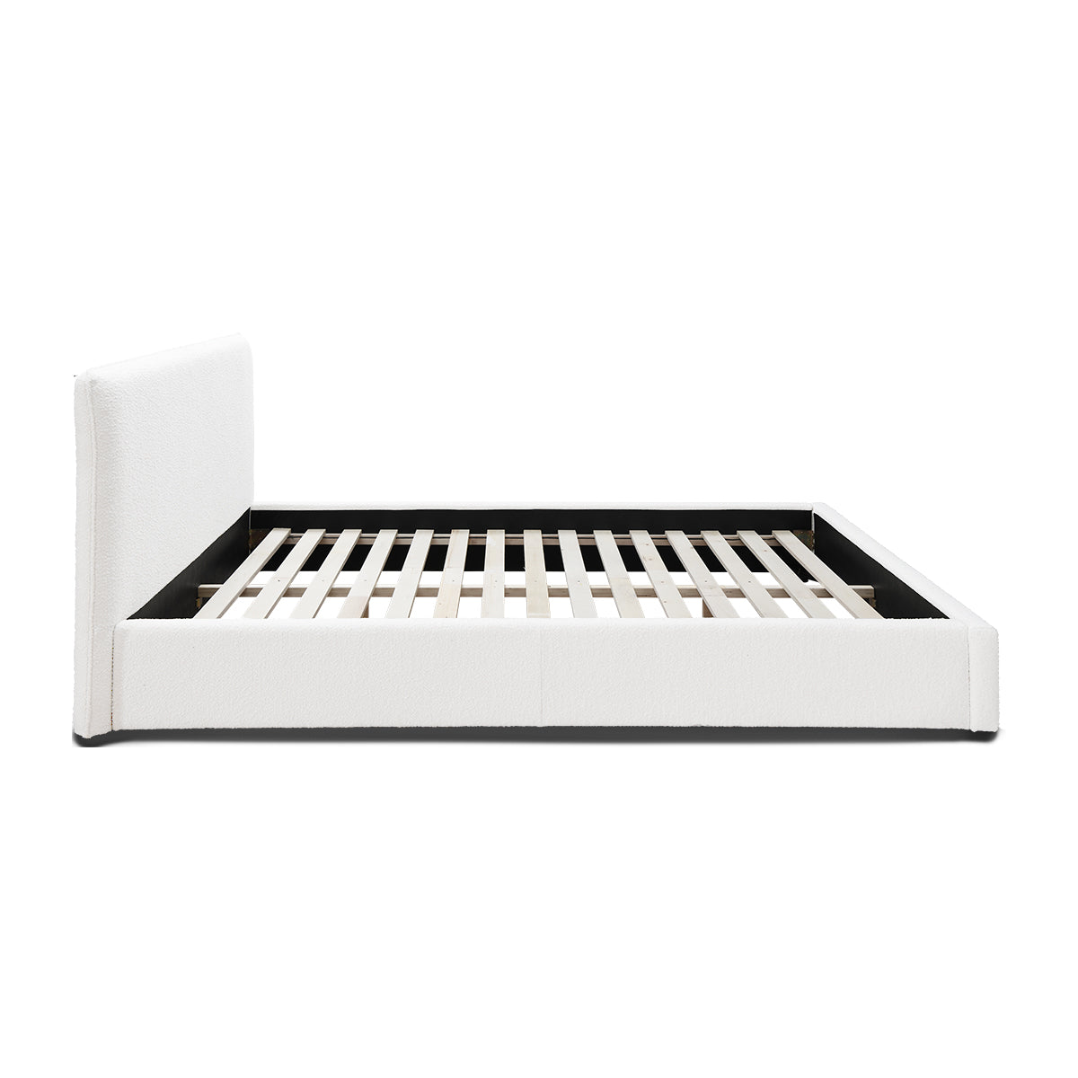 Luxury Dane Boucle King Size Bed Frame - White Upholstered Headboard for Modern Bedroom | Perfect for Master Bedroom, Guest Room & Home Decor