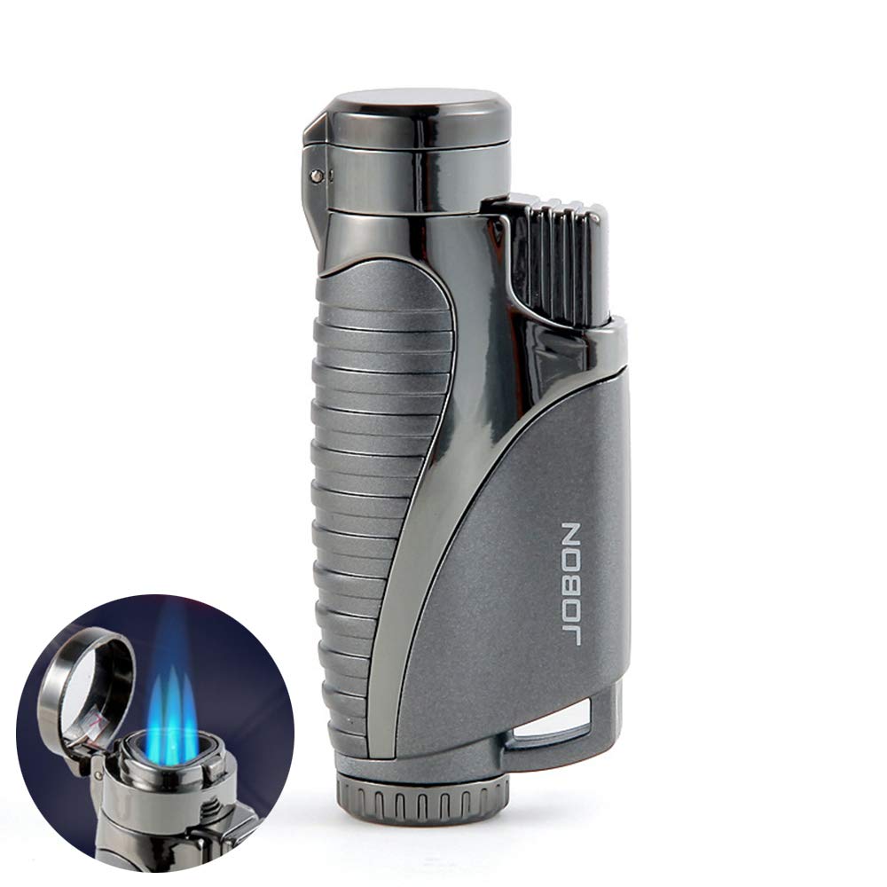 Windproof Butane Lighter - Adjustable Turbo Flame for Cigars & Outdoor Use