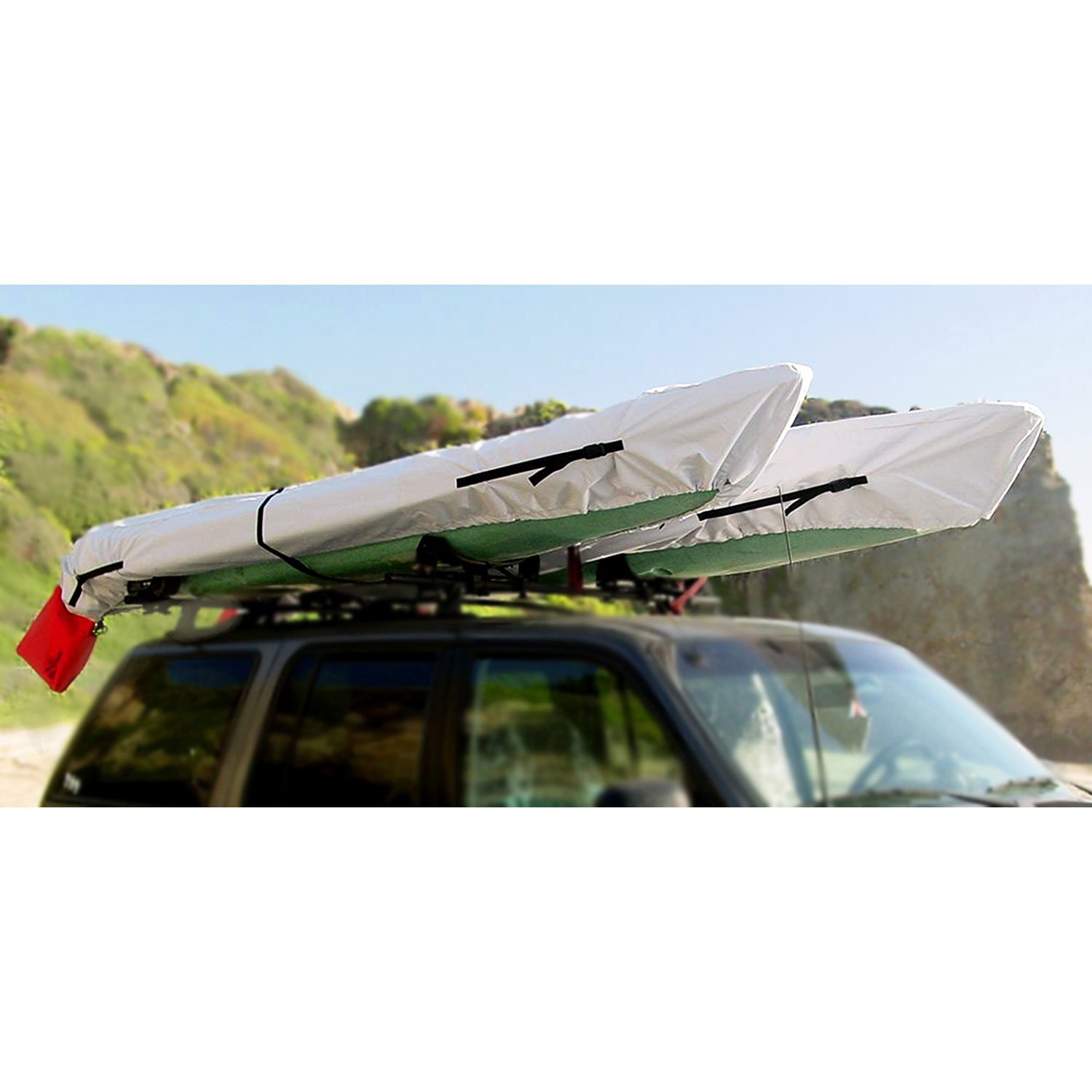 Danuu Deluxe Kahuna Kayak Storage Cover - Heavy Duty Waterproof Protection for XL Kayaks - White - Perfect for Outdoor Storage & Travel