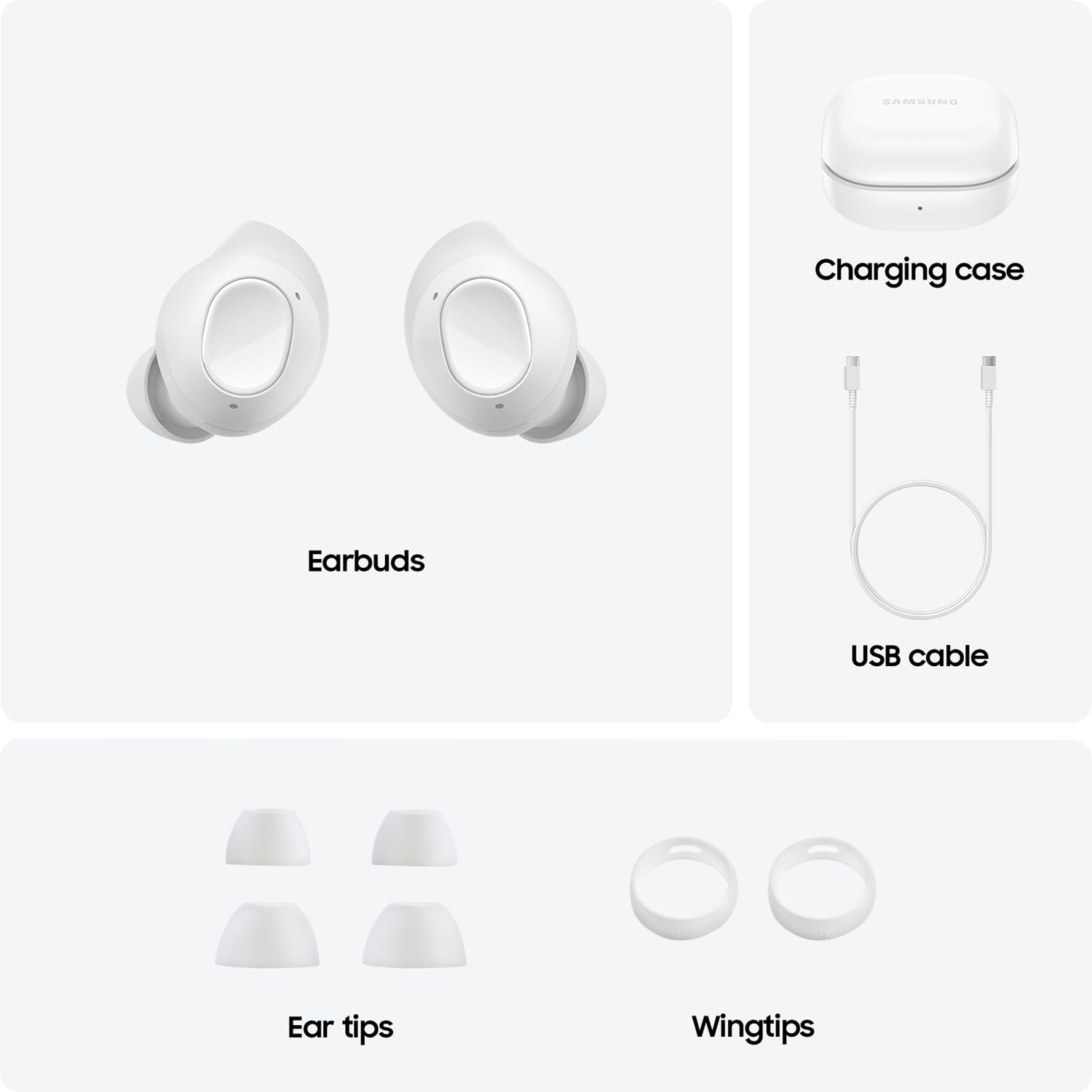 Samsung Galaxy Buds FE True Wireless Bluetooth Earbuds - Comfortable Secure Fit, Auto Switch Audio, Touch Control, Built-in Voice Assistant (White) | US Version with 1 Year Warranty | Perfect for Workouts, Commuting & Hands-Free Calls