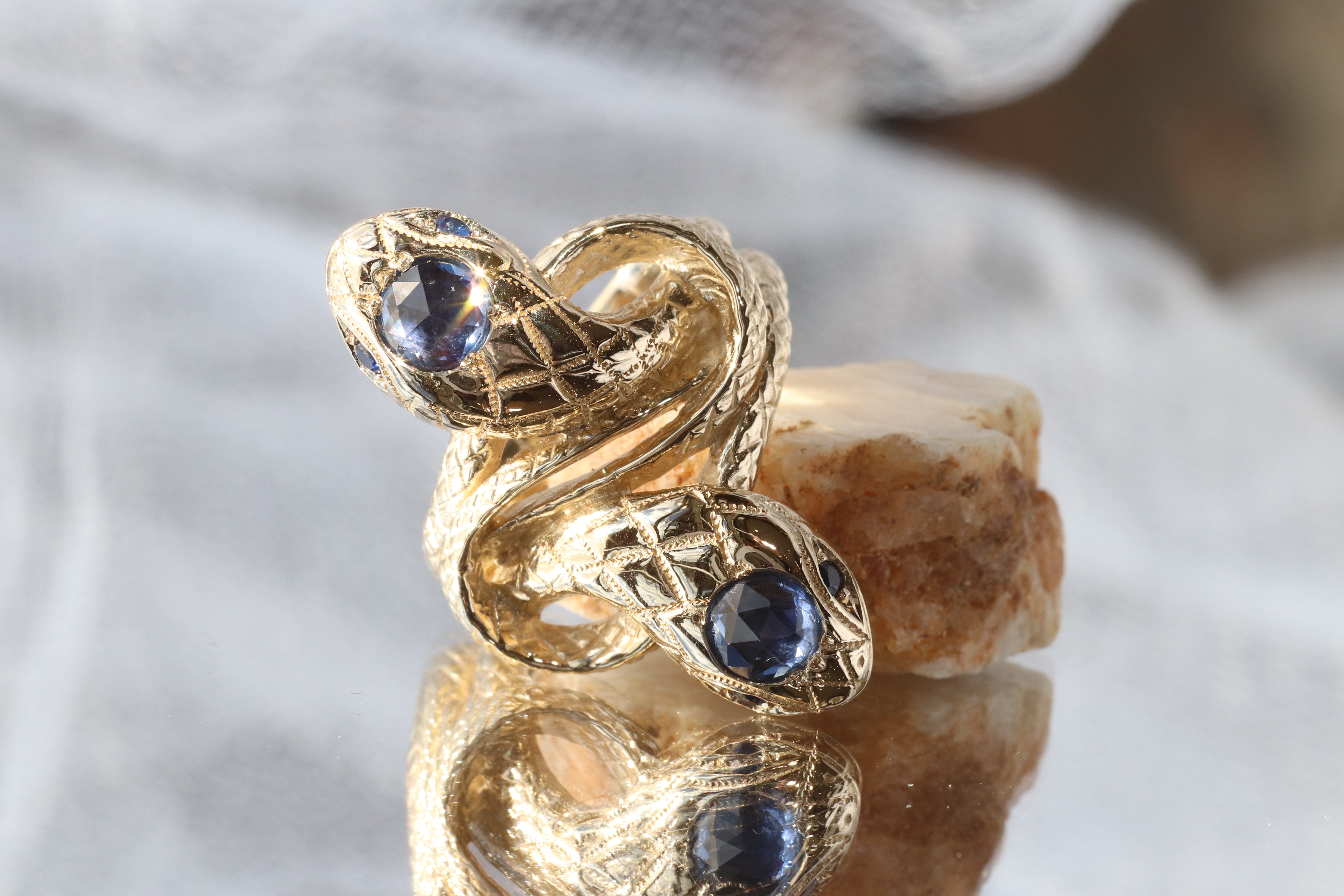 Ornata Ophidia Rose Gold Duo Ring - Elegant Stackable Rings for Women, Dainty Rose Gold Jewelry Gift for Her, Perfect for Anniversary, Valentine's Day & Everyday Wear