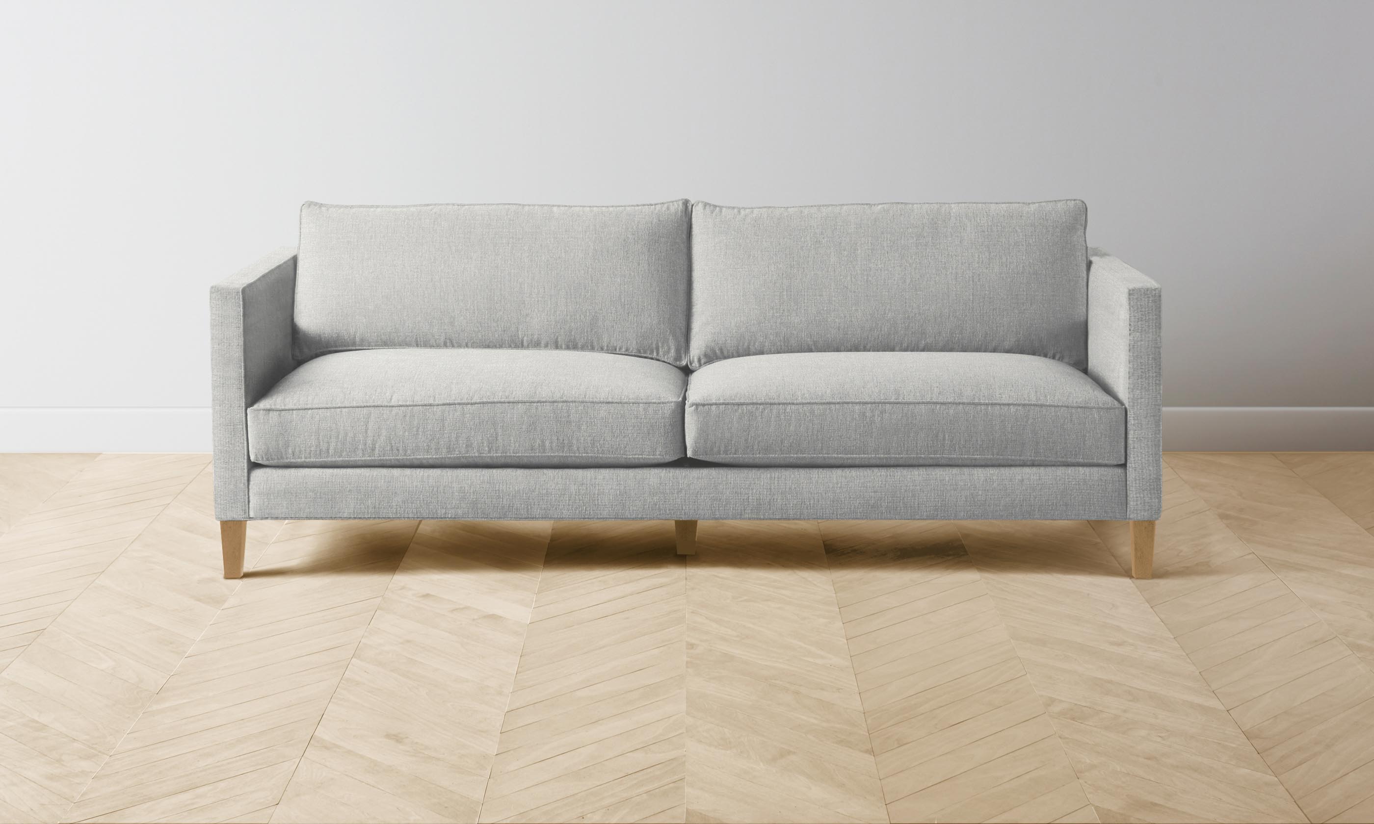 Premium Crosby Sectional Sofa - Soft Merino Wool Upholstery in Heather Grey | Modern Living Room Furniture for Cozy Home & Lounge Spaces