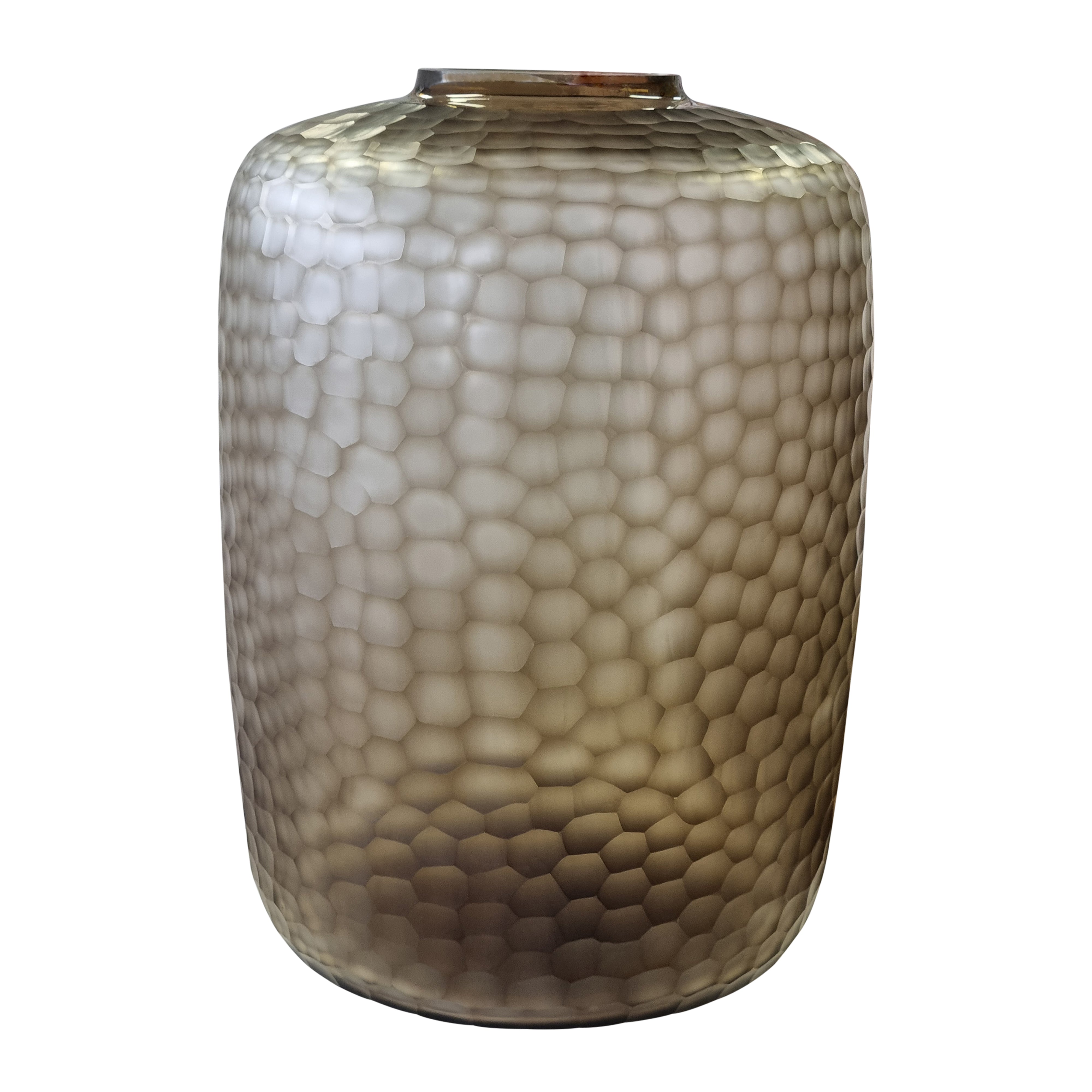 Victoria Tall Glass Vase 32.5x44cm (12.8x17.3 inches) - Elegant Smoke Gray Home Decor for Wedding Centerpieces, Floral Arrangements & Living Room Decor