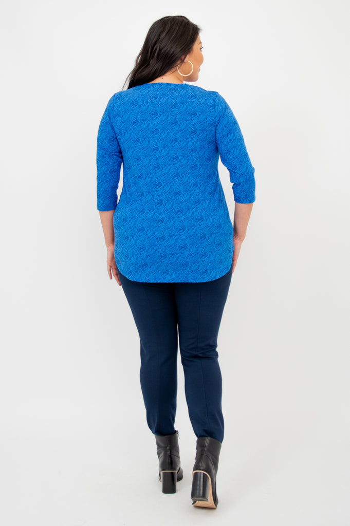 Jazz 3/4 Sleeve Women's Tops - Soft Bamboo Fabric, Cosmic Print - Perfect for Yoga, Casual Wear & Music Festivals