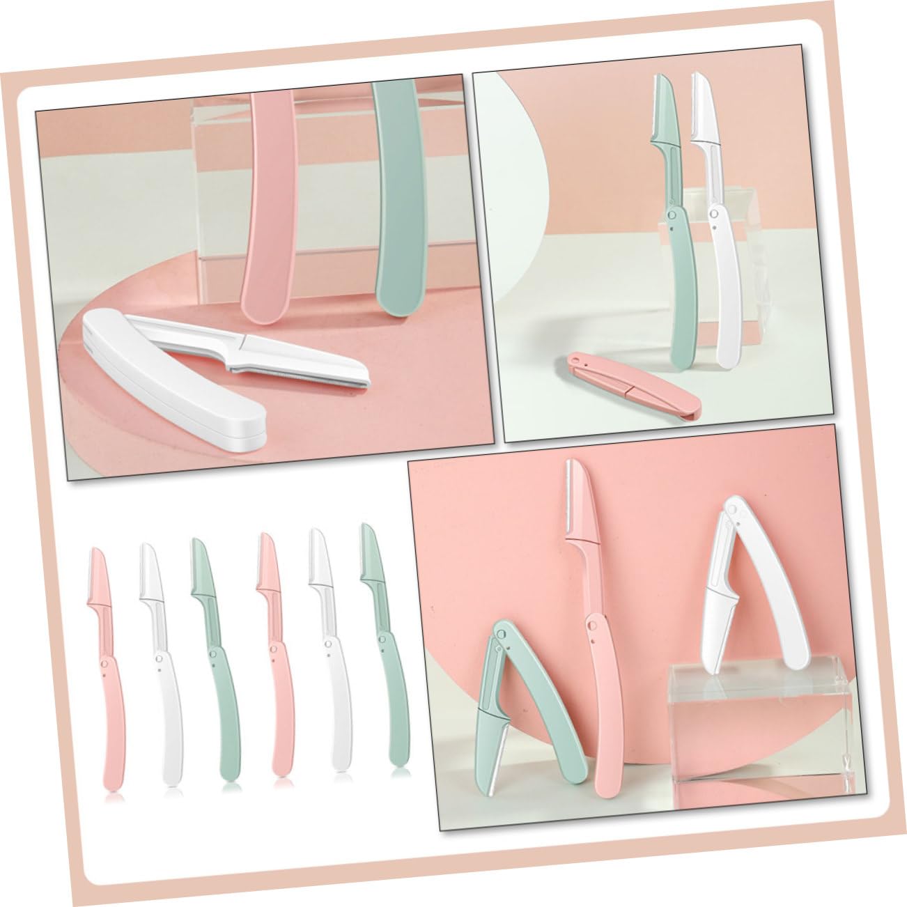 Healeved 6-Piece Eyebrow Trimming Kit - Facial Hair Waxing & Plucking Tools for Women & Men | Includes Razors, Scissors & Cuticle Trimmer | Perfect for Eyebrow Shaping, Facial Hair Removal & Grooming at Home
