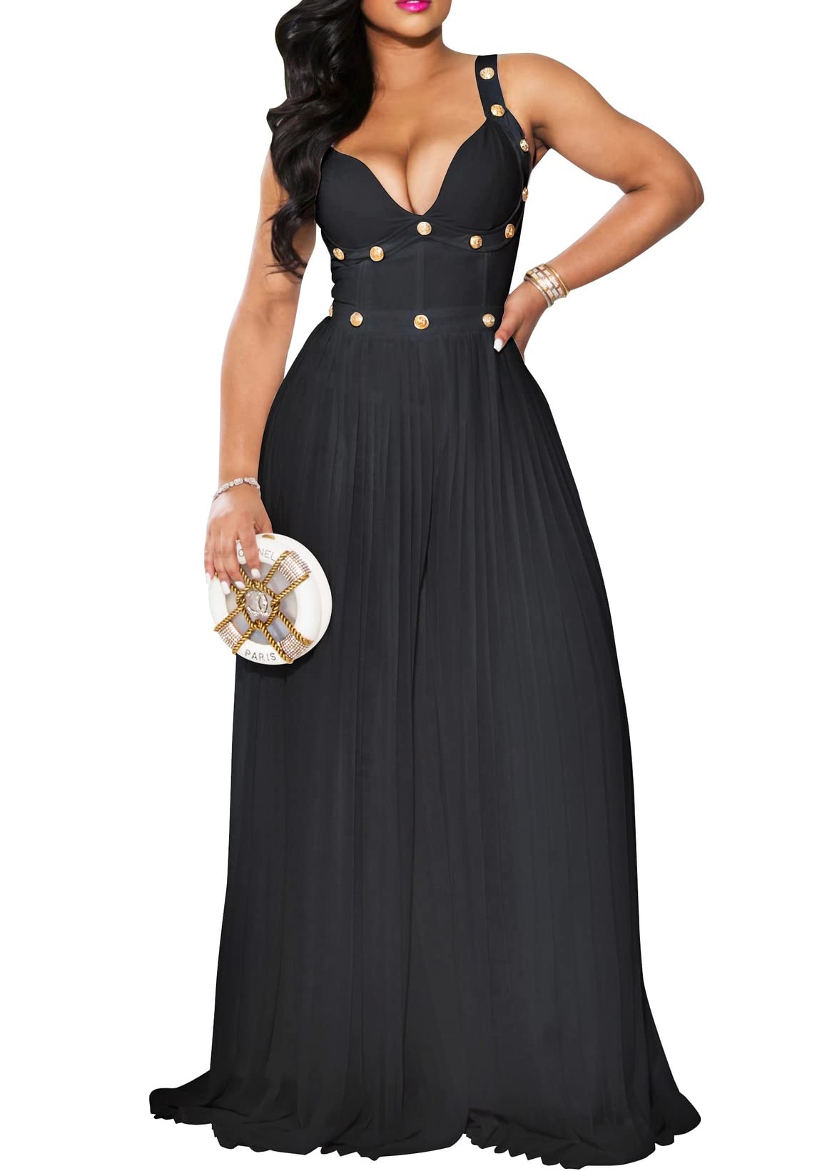 Elegant Women's Jumpsuit Romper with Mesh Overlay & Pleated Wide Leg - Nihsatin Dressy Bodysuit Overall for Parties, Weddings & Special Occasions