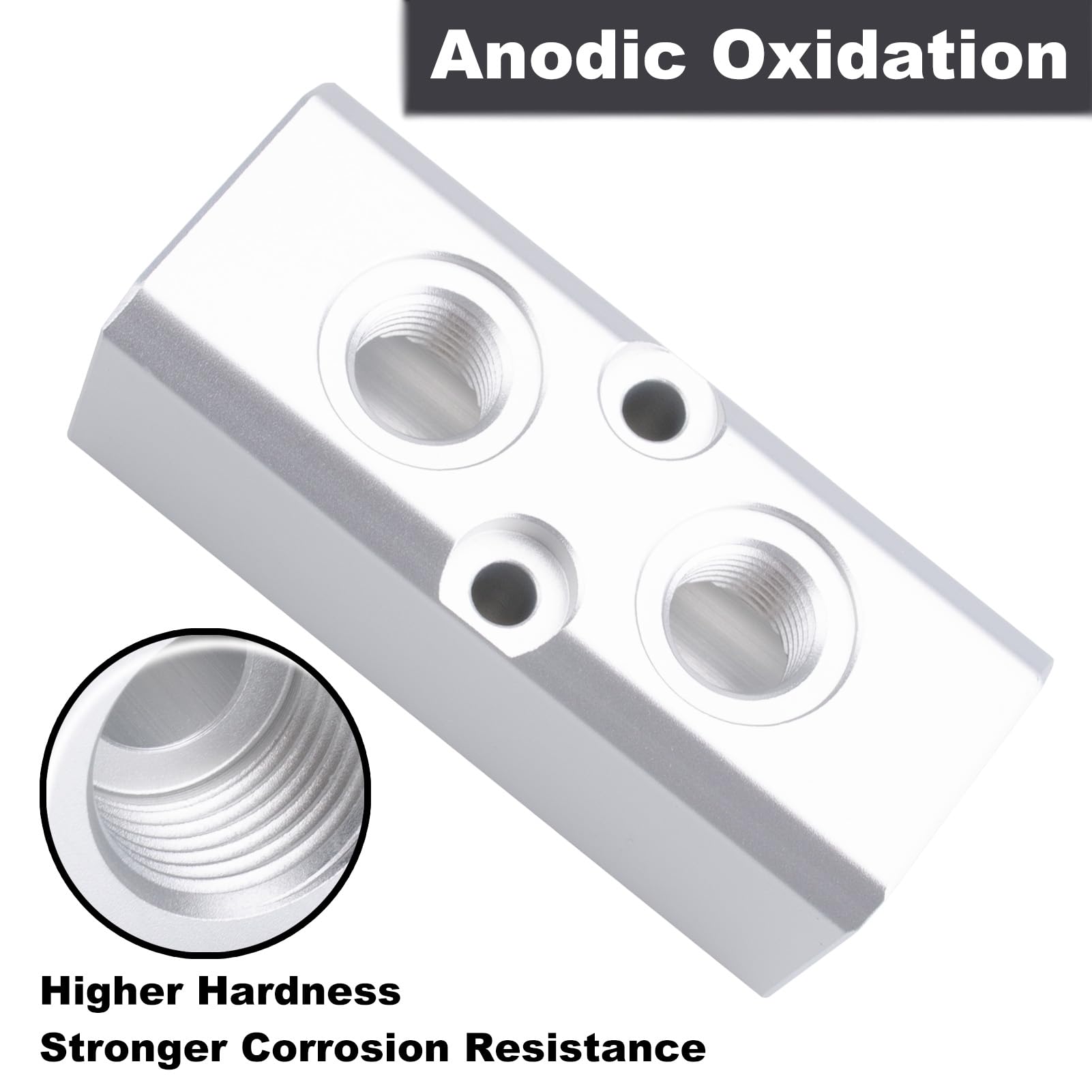2PCS 2-Way 4-Port Air Compressor Manifold Block - Aluminum Air Hose Inline Splitter for Pneumatic Systems - 1/2