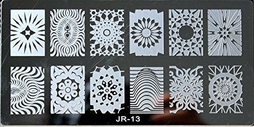 20-Piece Stainless Steel Nail Art Stamping Plates Set - 12x6cm Geometric Design Nail Stamping Kit for Professional Salon & DIY Manicure at Home