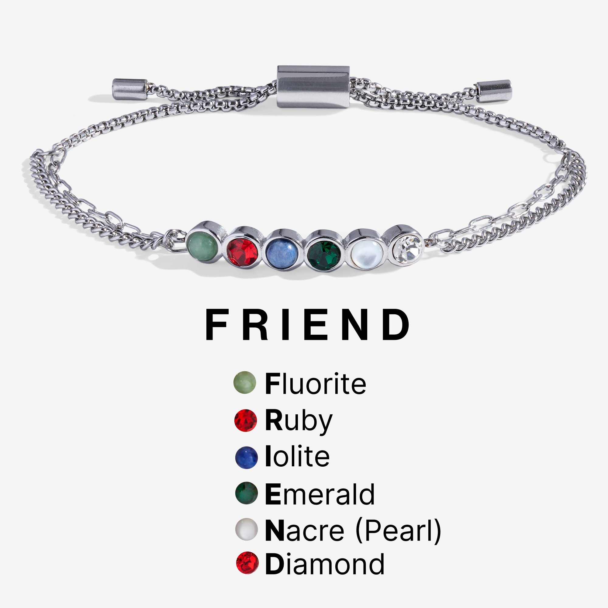 Hidden Message 'Friend' Acrostic Bolo Bracelet - Thoughtful Friendship Gift for Best Friends, Sisters & Couples - Perfect for Birthdays, Anniversaries & Special Occasions