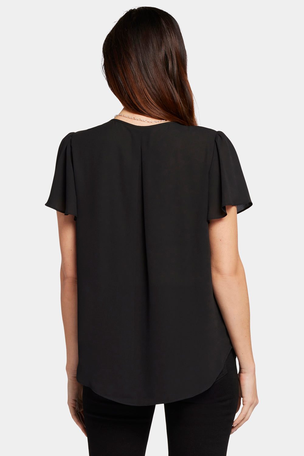 Elegant Flounce Sleeve Blouse for Women - Black Flowy Top for Office, Party & Date Night Outfits