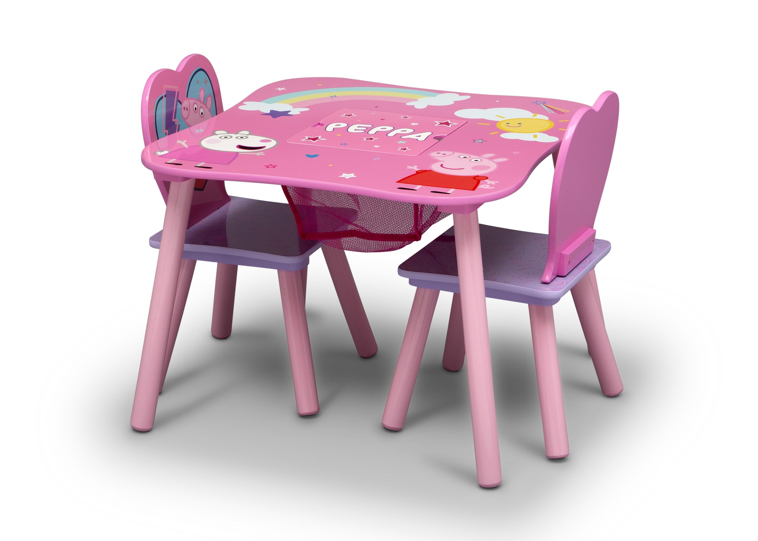 Peppa Pig Kids Table and Chair Set with Storage - Fun & Functional Playroom Furniture for Toddlers & Preschoolers - Perfect for Playtime, Snacks, and Learning Activities
