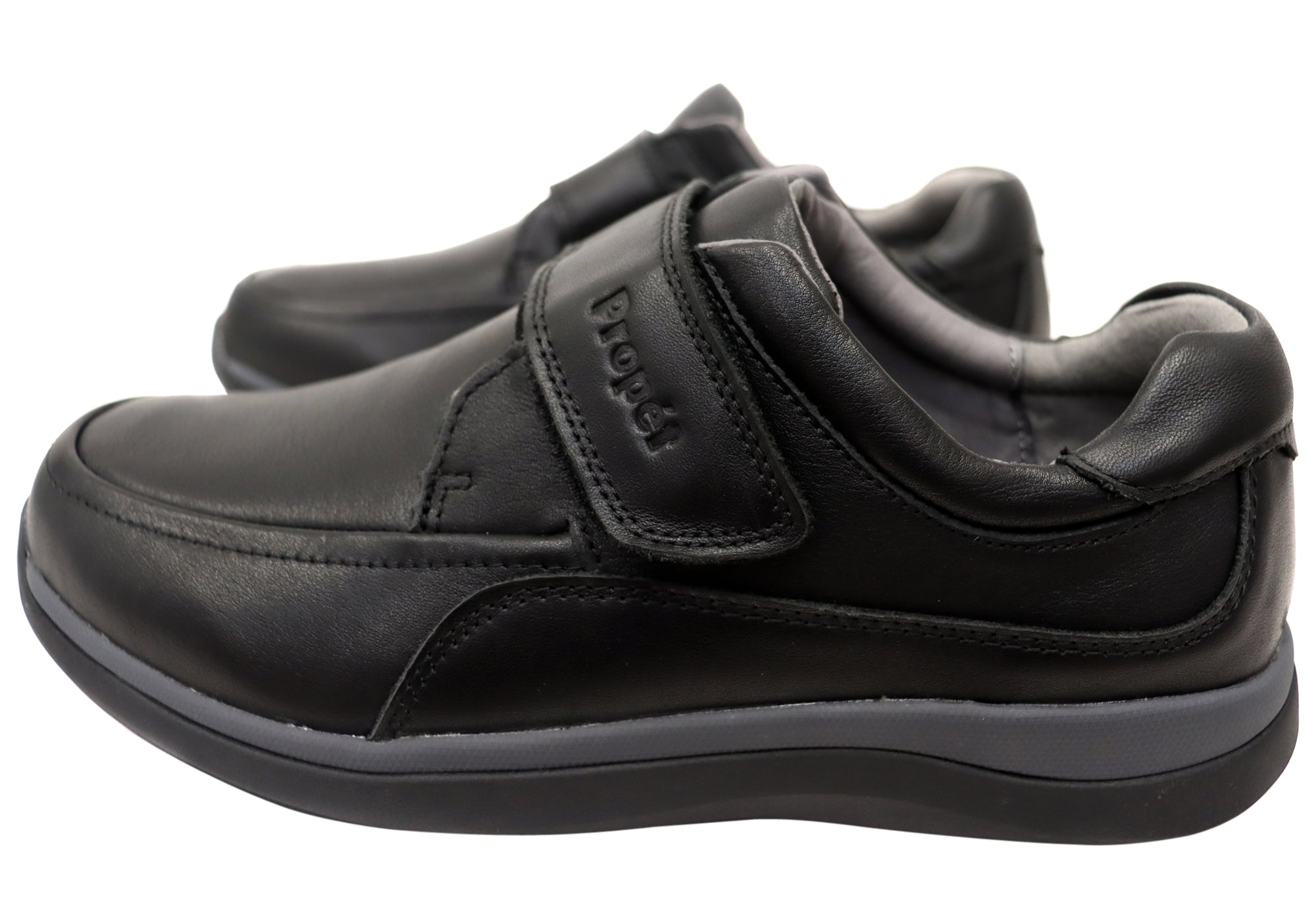 Propet Men's Parker 3E Extra Wide Leather Adjustable Strap Walking Shoes - Comfortable Orthopedic Footwear for Daily Wear & Outdoor Activities