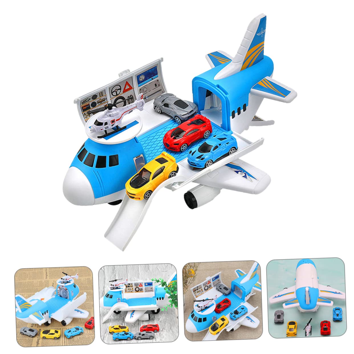 iBasenice 2 Sets Airplane Transport Toys for Kids - Durable Outdoor & Early Learning Toys for Boys & Girls - Perfect for Travel, Birthday Gifts & STEM Puzzle Play