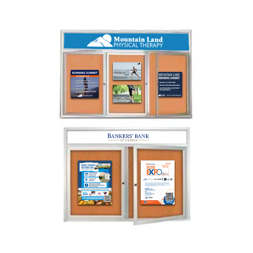 Premium Enclosed Outdoor Poster Display Cases with Header - Radius Edge Cabinet Corners - 2 & 3 Door Options in 35+ Sizes - Perfect for Retail Stores, Museums, and Outdoor Advertising
