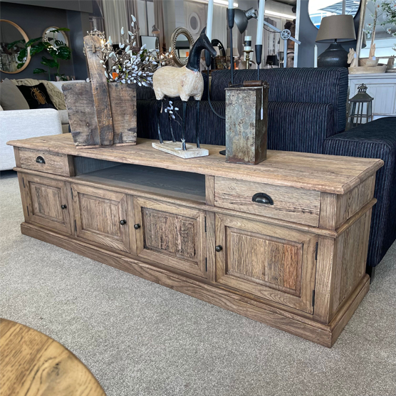 Barnes Oak Entertainment Center - Modern TV Stand with Storage for Living Room, Bedroom & Home Theater