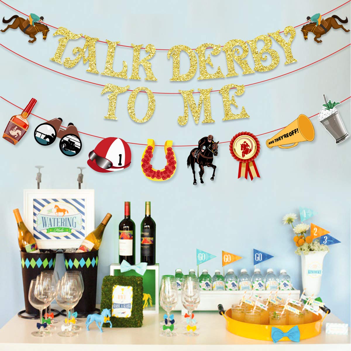 Talk Derby to Me Banner - Horse Racing Party Decorations for Derby Events, Birthday & Bridal Showers - Perfect for Kentucky Derby Parties, Equestrian Theme Decor, and Race Day Celebrations