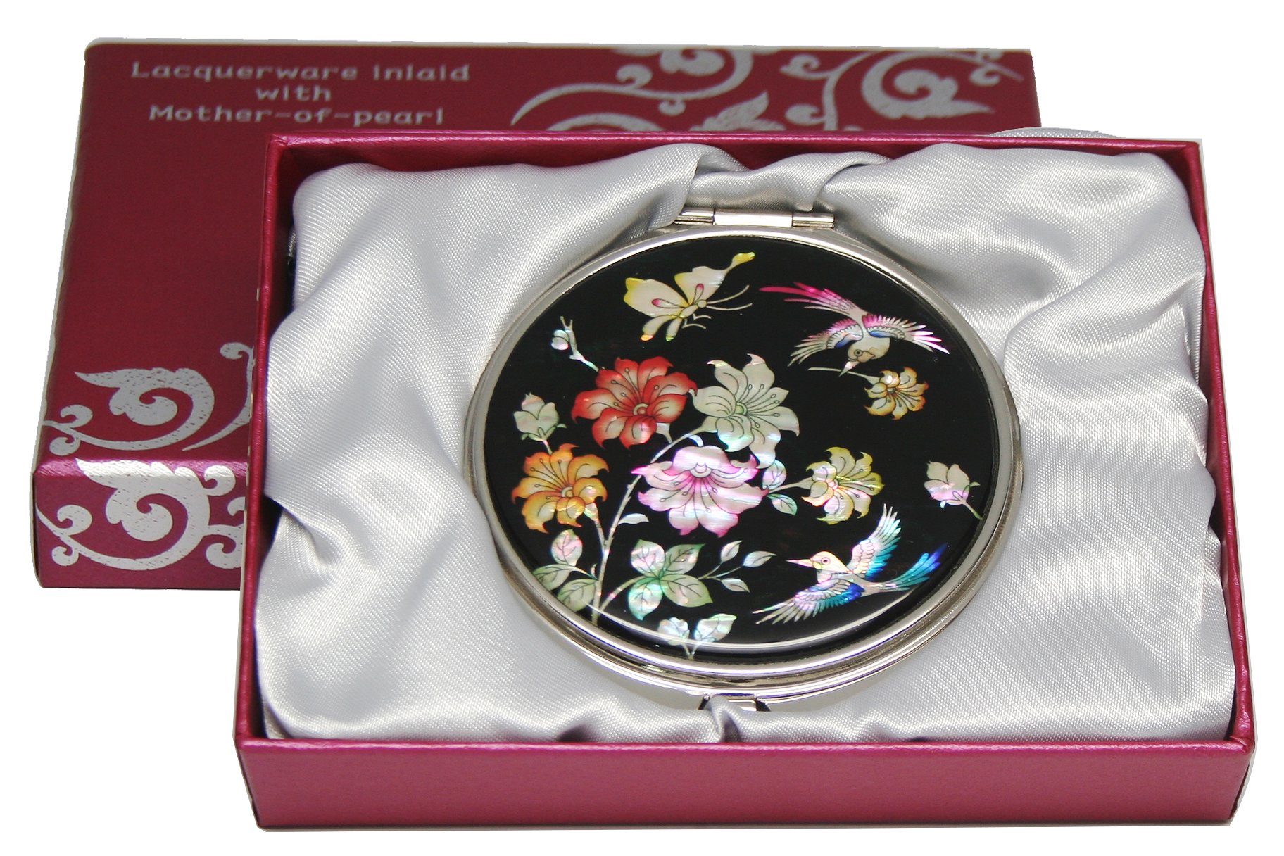 Pearl Compact Mirror 2X/1X Magnification - Travel Makeup Mirror for Women, Gift for Mom - Perfect for Purses & Travel