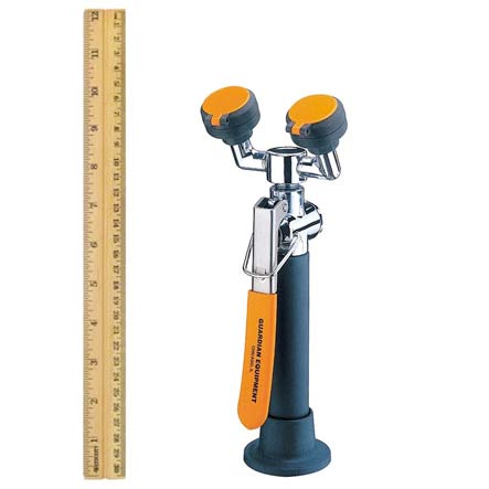 Guardian G5022BP Deck Mounted Emergency Eyewash and Drench Hose Station with Backflow Preventer - OSHA Compliant Safety Equipment for Laboratories, Factories & Industrial Workplaces