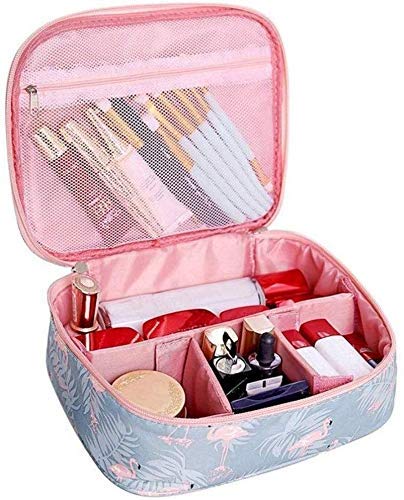 FASTUNBOX Professional Women's Makeup Organizer Bag with Zipper - Travel Cosmetic Storage Pouch for Makeup Brushes, Lipsticks & Skincare - Perfect for Travel, Home & Salon Use