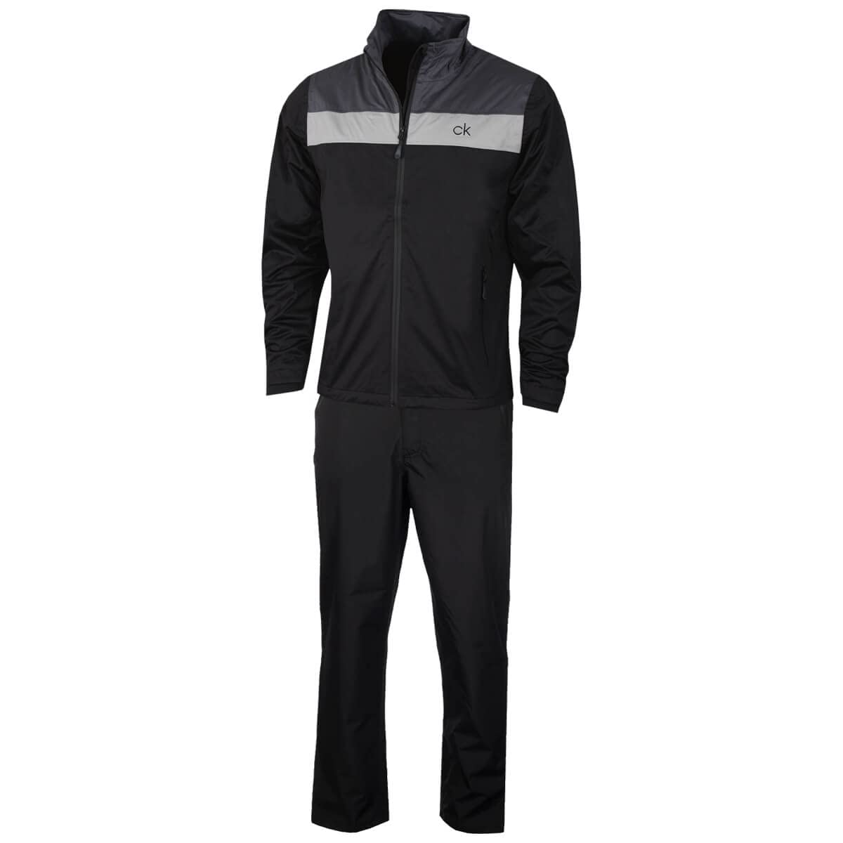 Calvin Klein Men's 2025 Color Block Breathable Waterproof Golf Suit - Lightweight Performance Jacket & Pants Set for Golfing, Outdoor Sports & Casual Wear