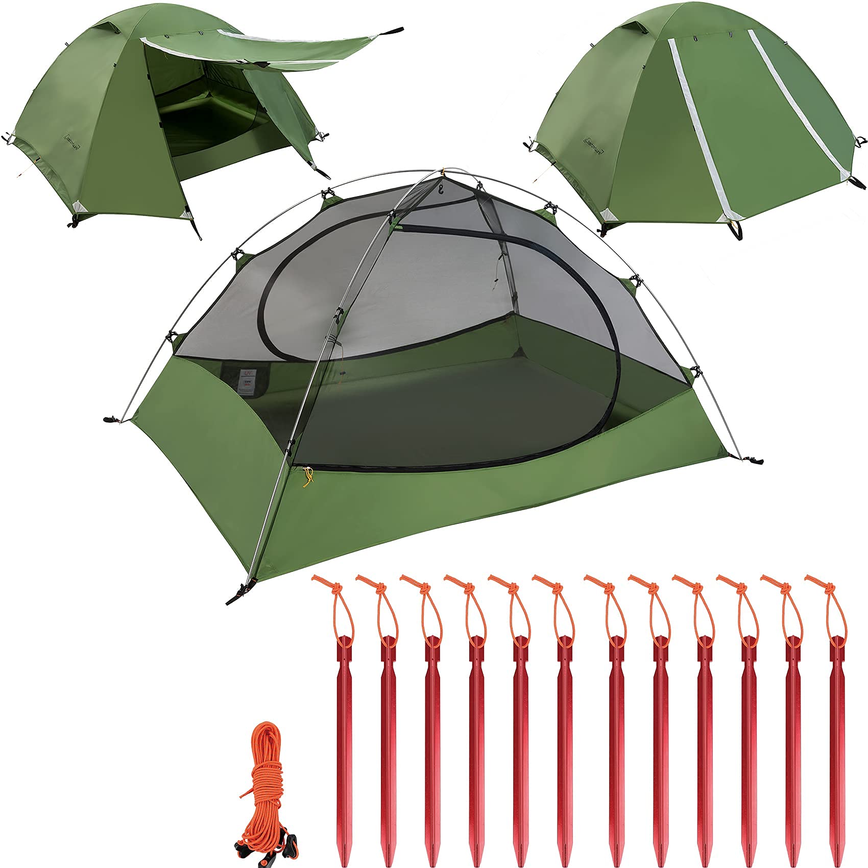 Clostnature Lightweight 2-Person Backpacking Tent - 3 Season Ultralight Waterproof Camping Tent for Outdoor Adventures, Hiking & Family Camping | Easy Setup with Tri-Beam Aluminium Stakes | Perfect for Backpacking, Camping Trips & Outdoor Exploration