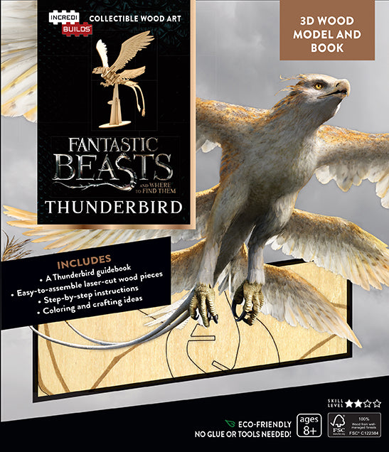 Fantastic Beasts Thunderbird 3D Wood Model Kit with Book - DIY Wooden Puzzle for Adults & Teens - Perfect for Harry Potter Fans, Home Decor, and Creative Gifts