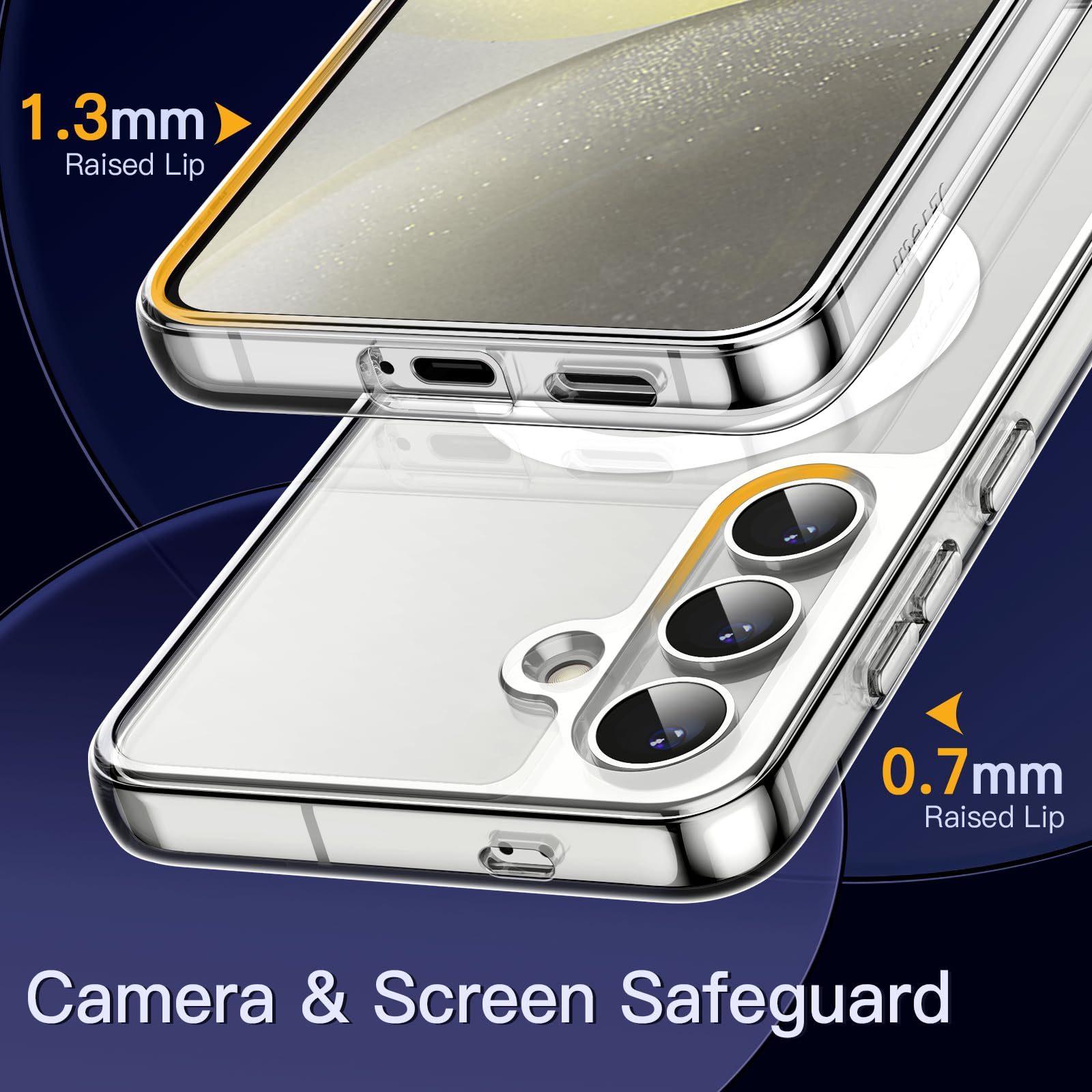 JETech Magnetic Case for Samsung Galaxy S24 5G - Magsafe Compatible, Shockproof & Anti-Yellowing Clear PC Back Protective Cover | Perfect for Work, Travel & Everyday Use