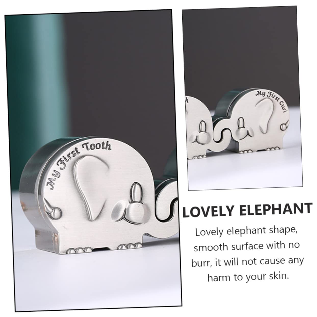 ibasenice 3 Pairs Stylish Elephant Baby First Tooth Keepsake Box - Unique Baby Teeth Storage for Newborn Boys and Girls - Perfect Baby Shower Gift & Milestone Memory Preservation