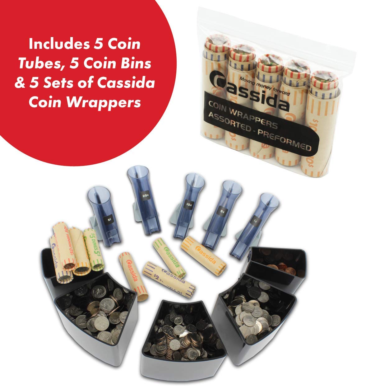 Cassida C200 Digital Coin Sorter and Counter Machine with Rolling Function - Perfect for Banks, Retail Stores, and Small Business Cash Management