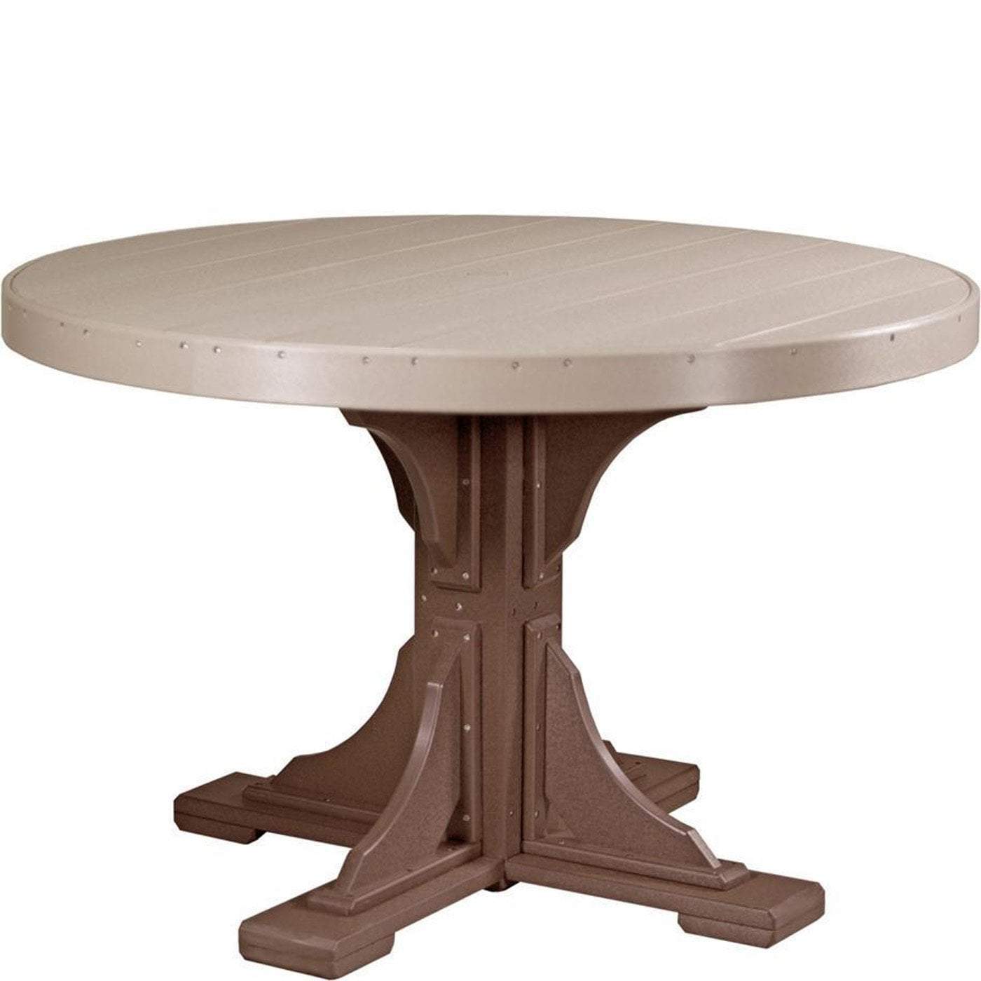 Eco-Friendly 4-Foot Round Table - Recycled Plastic Outdoor Dining & Patio Furniture for Garden, Deck, and Backyard Gatherings