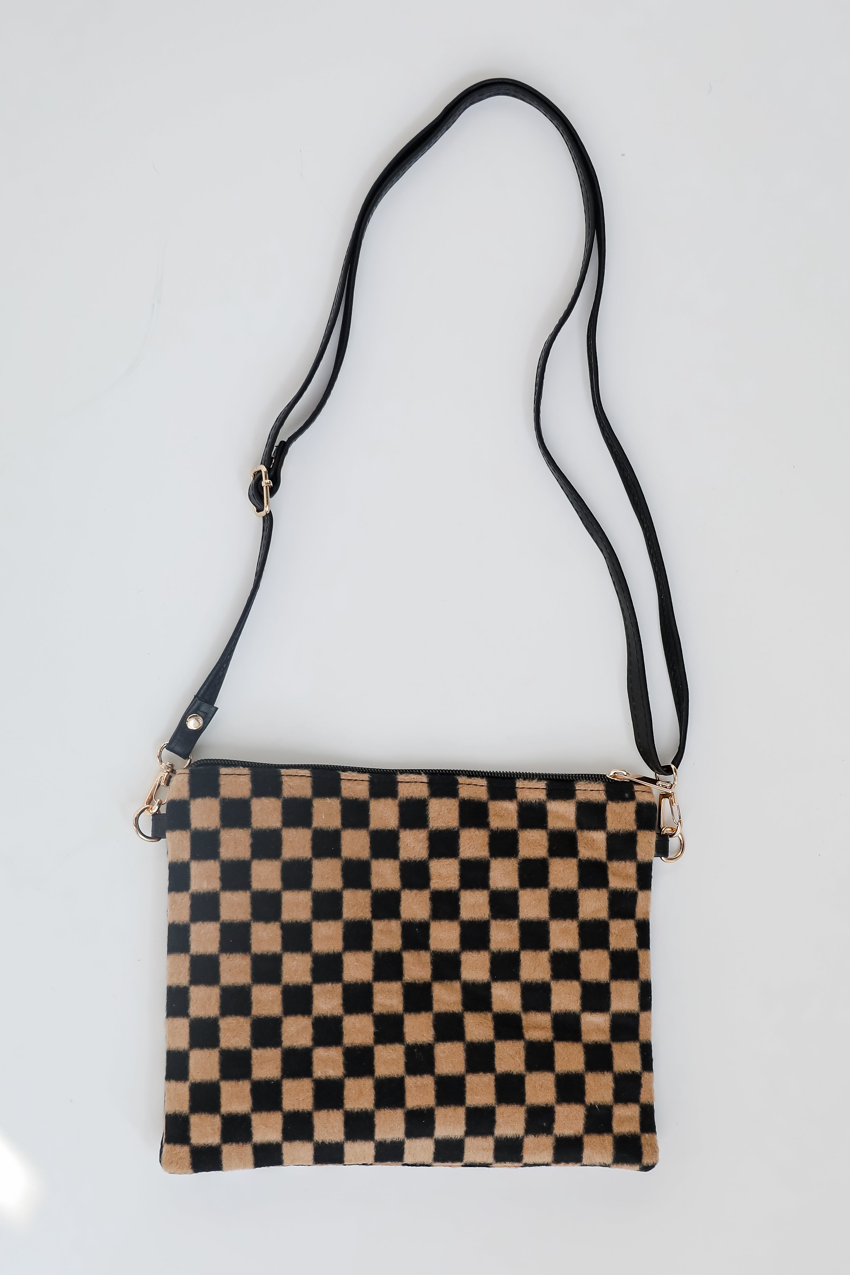 Stylish Brown Checkered Crossbody Bag for Women - Fashionable & Versatile Purse for Daily Use, Travel, and Outings