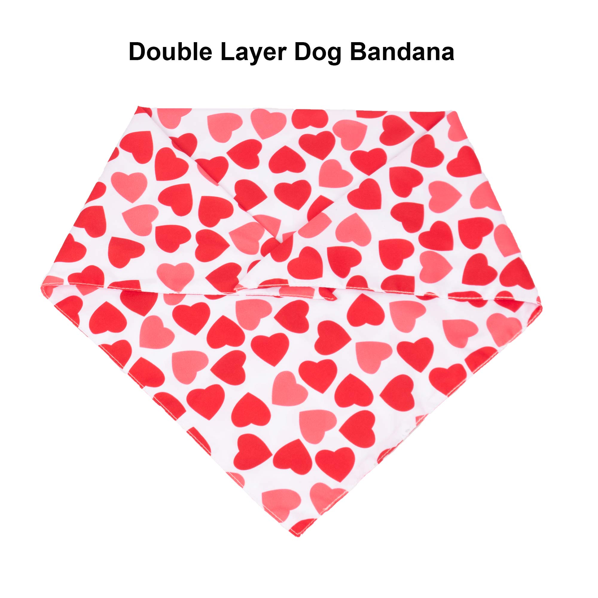 PTDECOR Valentine Dog Bandana - Reversible Triangle Bib Scarf for Medium & Large Dogs - Multi-Size Adjustable Pet Bandana for Valentine's Day, Christmas & Special Occasions - Perfect for Photo Shoots, Parties & Daily Wear