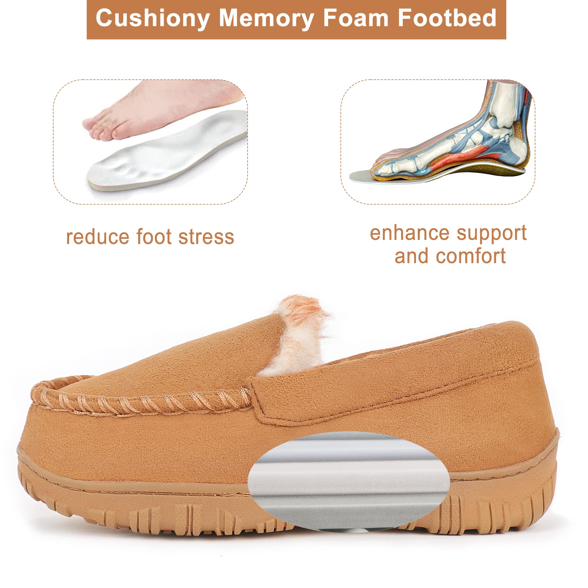 **Kids Memory Foam Moccasin Slippers for Boys & Girls - Non-Slip Indoor/Outdoor House Shoes - Perfect for Home, School, and Playtime**