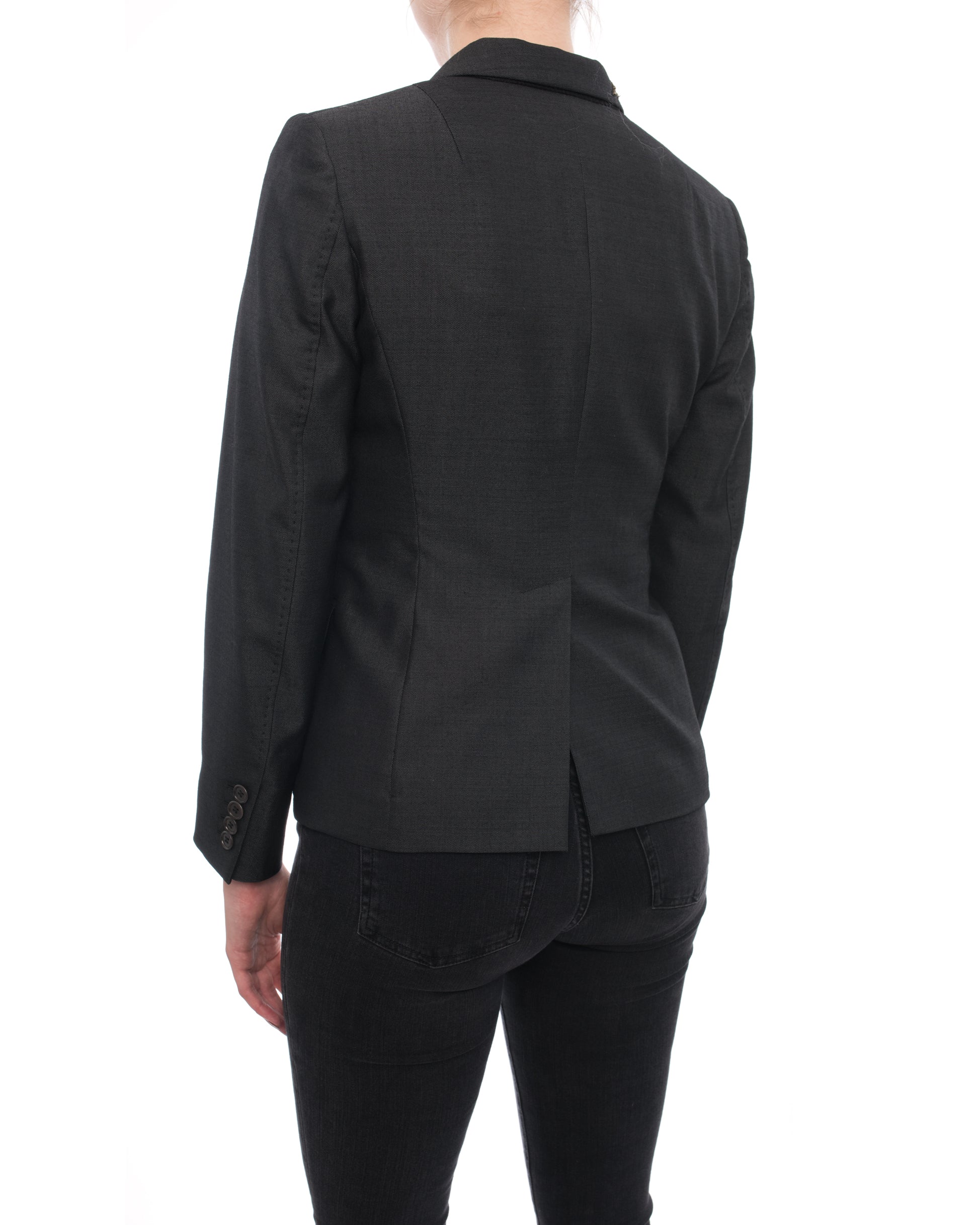 Dries Van Noten Grey Blazer with Gold Sequin Appliqué - Elegant Women's Formal Jacket for Office, Party & Special Occasions